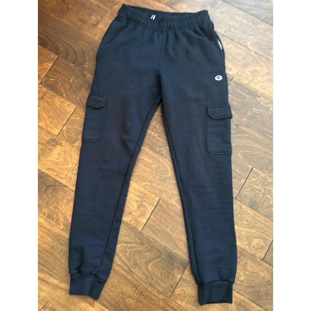Champion Men's Cargo Jogger Sweatpants Navy Blue Fleece Tapered Leg Pants